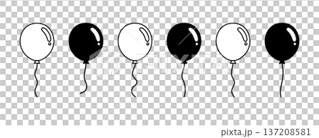 モノクロのシンプルな風船　ベクター 137208581