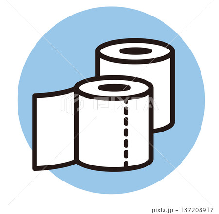 トイレットペーパーのアイコン。トイレのベクターイラスト。 トイレットペーパーのアイコン。トイレのベクターイラスト。 137208917