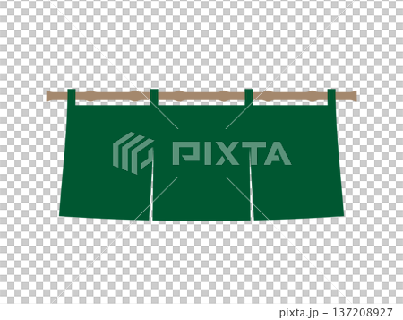 深緑色の暖簾のイラスト 137208927