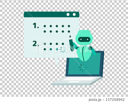 ノートパソコンで文章を要約し出力するAIロボット 137208942