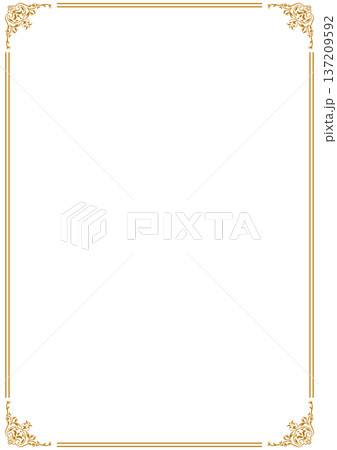高級感のあるゴールド装飾フレーム背景 137209592