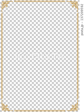 高級感のあるゴールド装飾フレーム背景 137209592