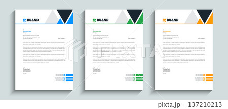 Abstract shapes business letterhead design template. Multipurpose design for letterhead, stationery, identity, document, branding, layout design Abstract shapes business letterhead design template. Multipurpose design for letterhead, stationery, identity, document, branding, layout design 137210213