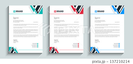 Abstract style business letterhead design template. Simple and clean letterhead, stationery, identity, document, branding, layout design Abstract style business letterhead design template. Simple and clean letterhead, stationery, identity, document, branding, layout design 137210214