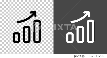 Simple rising bar graph icon illustration Simple rising bar graph icon illustration 137211205