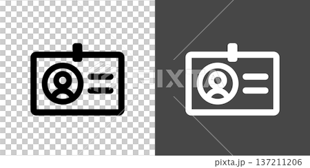 Simple ID, employee ID, student ID icon illustration Simple ID, employee ID, student ID icon illustration 137211206