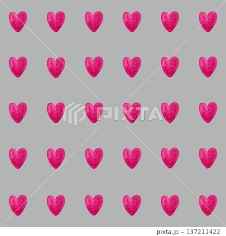 Watercolor cute hearts seamless pattern background. Simple minimalist romantic coquette print with many hearts. Watercolor cute hearts seamless pattern background. Simple minimalist romantic coquette print with many hearts. 137211422