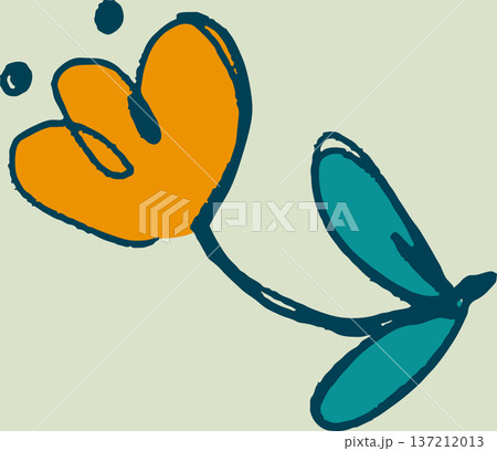 Cute hand drawn flower design Cute hand drawn flower design 137212013