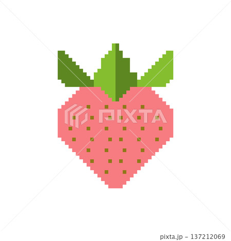 赤い苺のドット絵 137212069