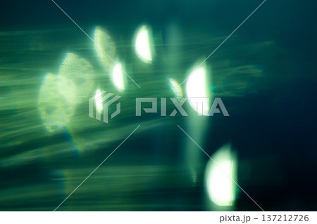 Colored light effects on dark background with grain and magic lights. Neon Glow Modern 90s, lo-fi Aesthetics. Design effect 137212726