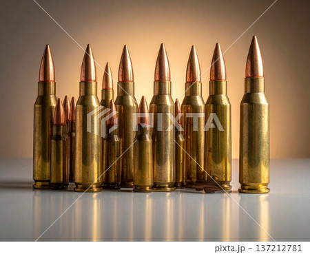 A lot of bullets against a gradient background 137212781