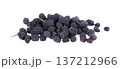 Dried aronia berries isolated on white background. Dry black chokeberry. Clipping path. 137212966