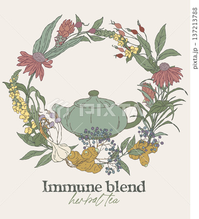 immune herbal blend wreath with teapot immune herbal blend wreath with teapot 137213788