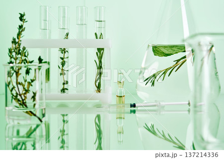 Herbal extracts in laboratory for natural cosmetic research Herbal extracts in laboratory for natural cosmetic research 137214336