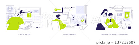 Information technology security isolated cartoon vector illustrations se 137215607