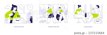 Fitness club isolated cartoon vector illustrations se 137215664