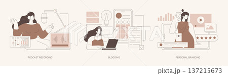 Blogger life isolated cartoon vector illustrations se 137215673