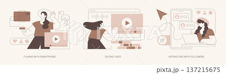 Vlogging isolated cartoon vector illustrations se 137215675