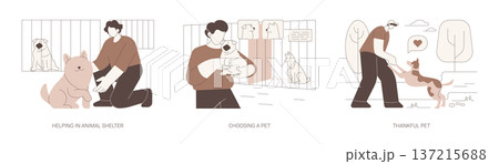 Adopting a pet isolated cartoon vector illustrations se 137215688