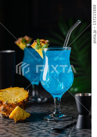 Boozy Blue Hawaii Cocktail Boozy Blue Hawaii Cocktail 137215888