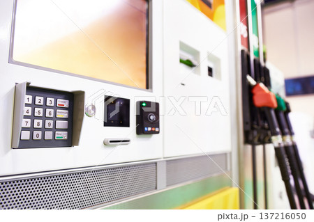 Payment terminal modern filling station Payment terminal modern filling station 137216050
