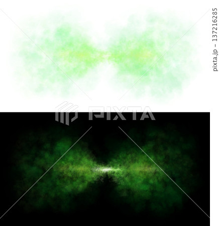 Green smoke explosion with soft dispersion effect on transparent background isolated, symmetrical shape of mist or dust Green smoke explosion with soft dispersion effect on transparent background isolated, symmetrical shape of mist or dust 137216285