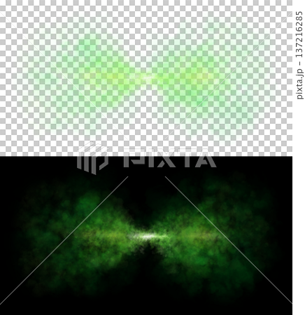 Green smoke explosion with soft dispersion effect on transparent background isolated, symmetrical shape of mist or dust Green smoke explosion with soft dispersion effect on transparent background isolated, symmetrical shape of mist or dust 137216285