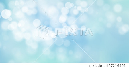 Blur bokeh blue background, abstract glitter particles with defocus effect. Soft blur background with circles glowing defocused glare and gentle illumination. Vector illustration 137216461