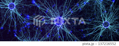 Neural Network Brain Neurone Synapse Connections Lightning Ball Energy Glow. Machine Learning Technology Background for AI Data Flow, BigData, Medical Science Research, Biotech. Vector illustration Neural Network Brain Neurone Synapse Connections Lightning Ball Energy Glow. Machine Learning Technology Background for AI Data Flow, BigData, Medical Science Research, Biotech. Vector illustration 137216552