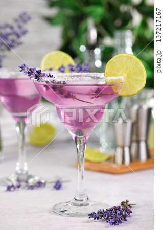 Lavender Margarita Cocktail 137217167