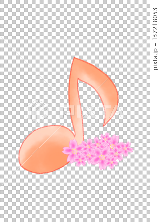 桜の付いた音符 桜の付いた音符 137218053