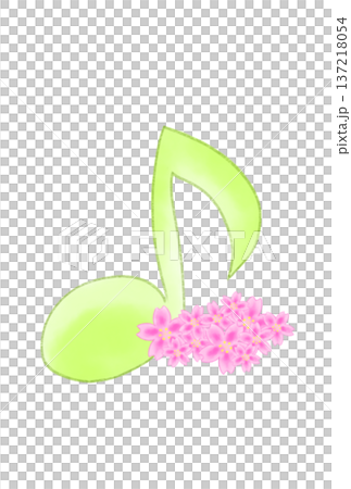桜の付いた音符 桜の付いた音符 137218054