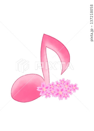 桜の付いた音符 137218058