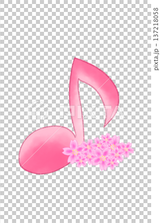 桜の付いた音符 137218058