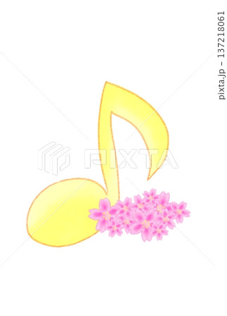桜の付いた音符 137218061