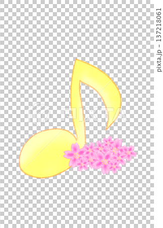 桜の付いた音符 137218061