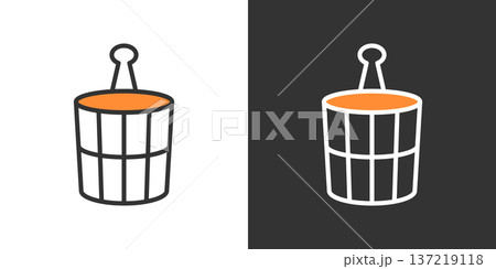 お風呂の桶アイコン 137219118