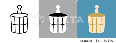 お風呂の桶アイコン 137219119