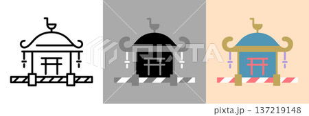 シンプルでかわいいお神輿のイラスト 137219148