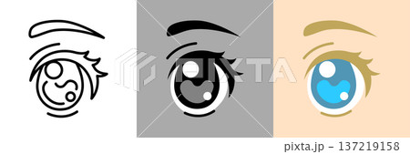 美少女アニメの目のシンプルなアイコン 137219158