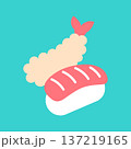 寿司と天ぷらのシンプルなアイコン 137219165