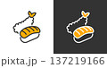 寿司と天ぷらのシンプルなアイコン 137219166