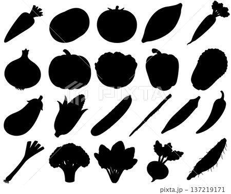 野菜色々シルエット 野菜色々シルエット 137219171