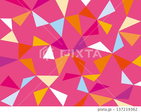 幾何学模様　三角形　ピンク 137219362
