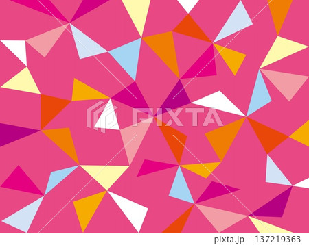 幾何学模様　三角形　ピンク 137219363
