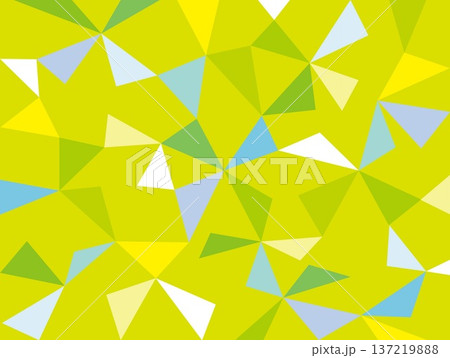 幾何学模様　三角形　イエロー　グリーン 137219888