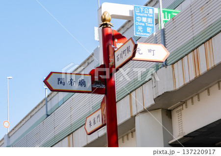 中華街中山路入り口の案内表示板 137220917