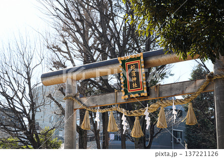 蛇窪神社の鳥居 神社の風景 蛇窪神社の鳥居 神社の風景 137221126