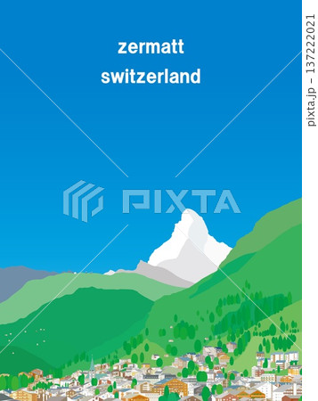 ツェルマット　zermatt　マッターホルン　matterhorn　スイス　春風景 137222021