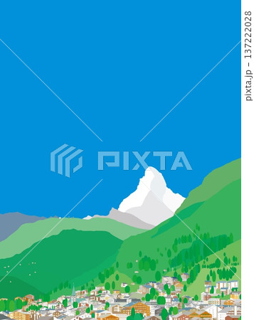 ツェルマット　zermatt　マッターホルン　matterhorn　スイス　春風景 137222028